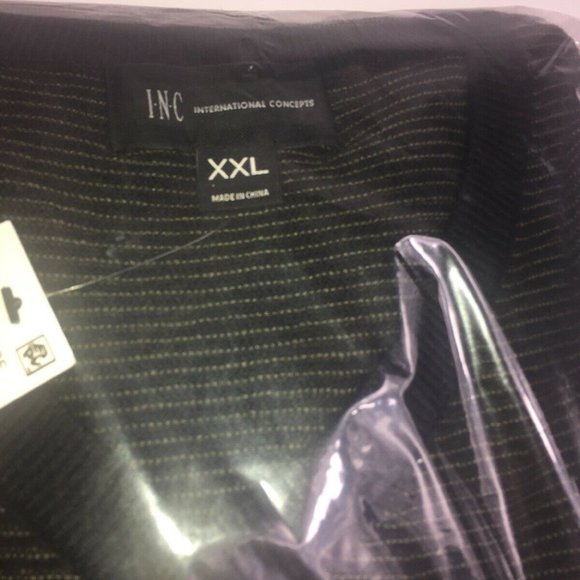 INC International Concepts Men's V-Neck Stripe Sweater (Olive Mist, XXL) - Picture 5 of 9